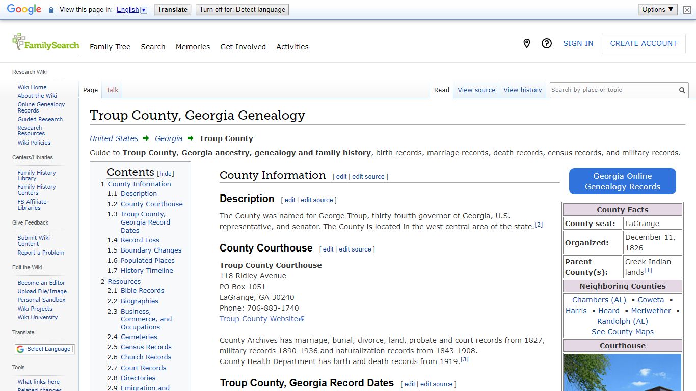Troup County, Georgia Genealogy • FamilySearch